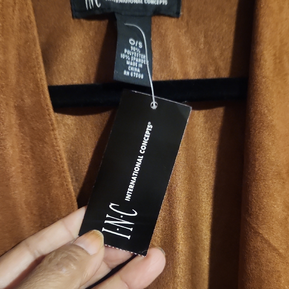 INC International Concepts Brown Cape with Fringe - Picture 3 of 7